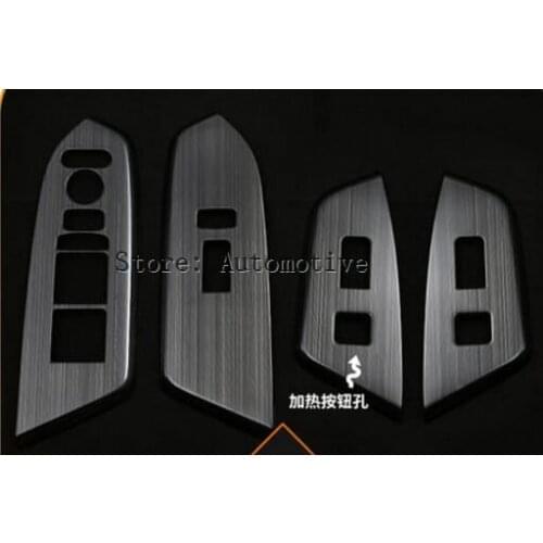 Tonlinker Cover Case Stickers for Honda CRV 2017 Car Styling 4 PCS Stainless steel Door windows lift button cover sticker