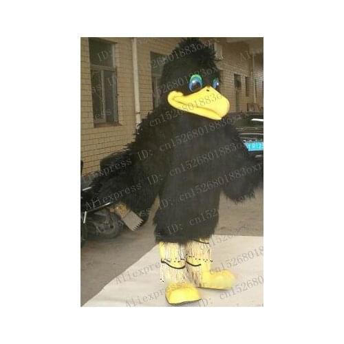 Black Long Fur Eagle Hawk Tercel Tiercel Falcon Vulture Mascot Costume Cartoon Character Athletics Meet Department Store zx1078