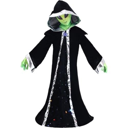 Memune Exclusive Kids Deep Space Alien Lord Scary Halloween Party Fancy Costume