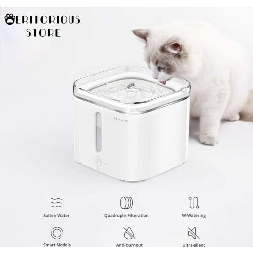 PETKIT 2L Electric with LED Cat Dog Drinking Water Dispenser Pet Water Fountain Automatic Water Feeder Pet Square Drinker Bowl