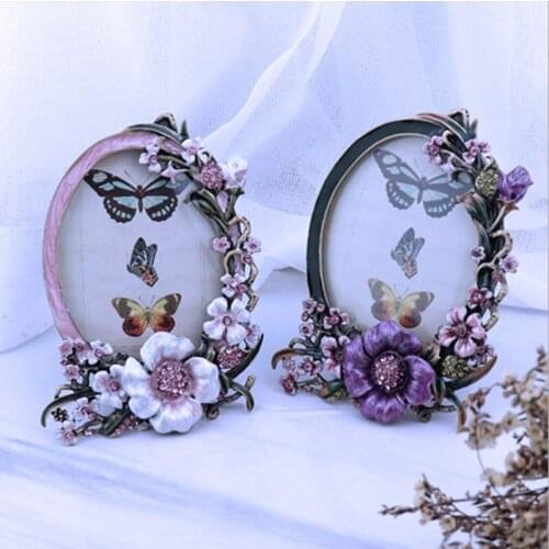 Pansy Photo Frame Home Creative Korean Version Of The Metal Combination Photo Frame Cute Enamel Metal Frame Decoration