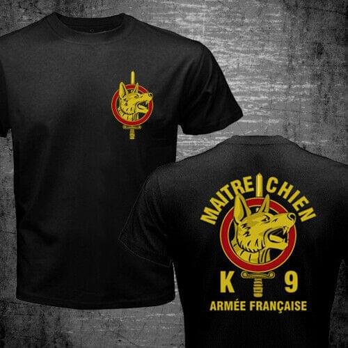 France Maitre Chien French Army War Dog k9 Special Forces Logo Military T-shirt