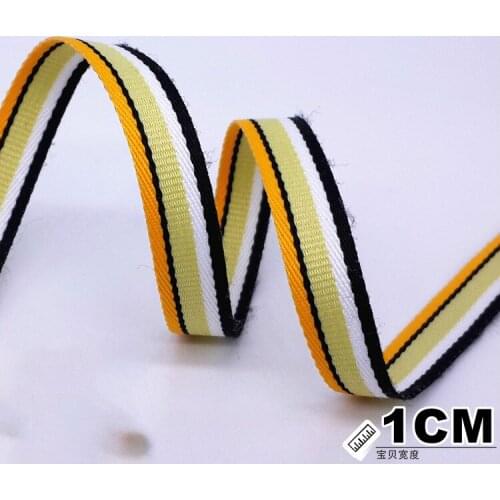 Hot 10MM 3/8 " Black Yellow Sewing Clothes Geometric Ribbon Belt DIY Hair Accessories Decoration Supplementary Material 1 meter