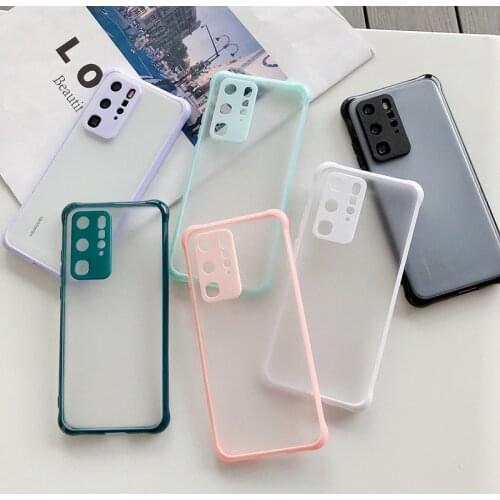 Matte Silicone Plastic Hard Phone Case For Samsung Galaxy Note 20 Ultra S20 Plus FE S21 Ultra Shockproof Translucent Cover