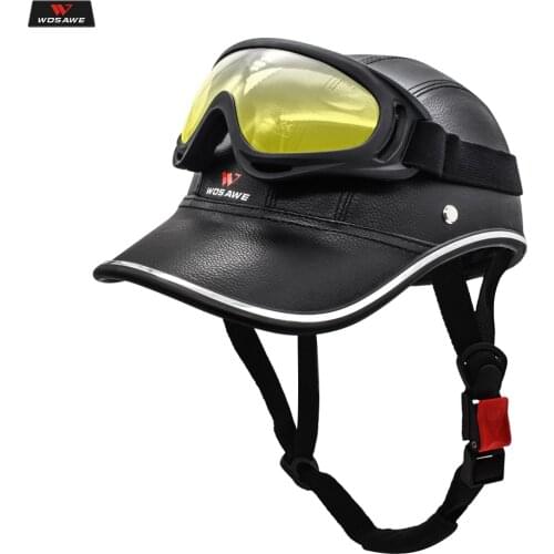 WOSAWE Motorcycle Helmets Bike Bicycle Half Helmet Protective Gear Open Face Moto Retro Vintage Style Personality Helmet 55-62CM