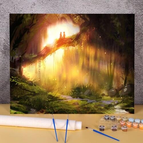 Scenery Nice Place Coloring By Numbers Painting Complete Kit Oil Paints 40*50 Boards By Numbers Loft Wall Picture Handiwork