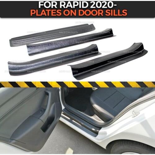 Plate on door sills for Rapid 2020- ABS plastic trim protective pads accessories protection of scuff guard car