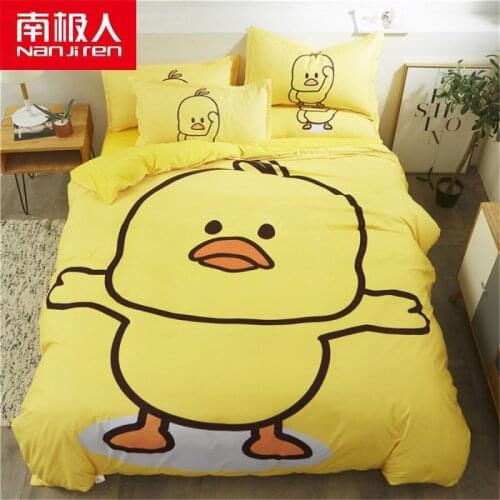 NANJIREN Home Textile Products Duvetcover&2pcs Piilowcase&1 Sheet Cartoon Beathable Comfortable Polyester Couples Bedding Set