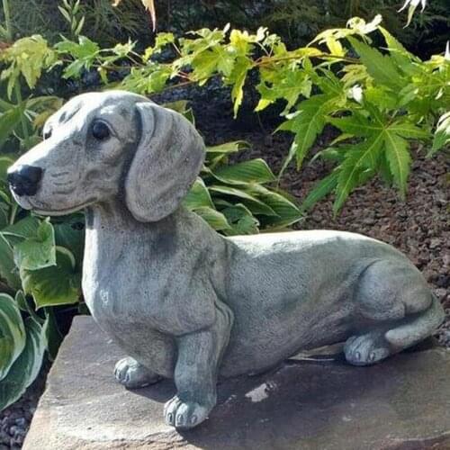 New Hot Dachshund Dog Statue Garden Decor Resin Crafts Lover Gift Garden Sculpture Patio Lawn Courtyard Home Decoration