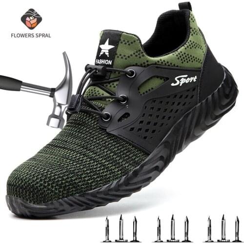 New Safety Shoes For men Steel Toe Shoes Construction Industrial Shoes Anti-Puncture Work Shoes Safety Shoes