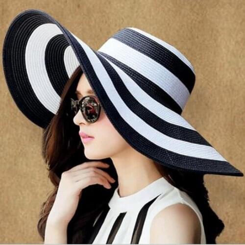 New 2017 brand caps girl summer straw hat beach sun hats for women Sexy vogue ladies large brim women fan sombrero