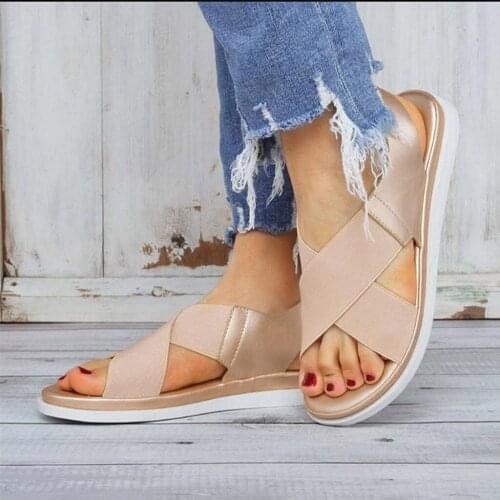 Summer Comfy Slip On Women Sandals Elastic Textile Splicing Sandals Casual Beach Shoes For female vintage Non-slip Lightweight