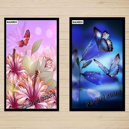 DIY Diamond Paintings Diamond Mosaic Butterfly flower Full Square Diamonds and Round Diamond Embroidery BS221