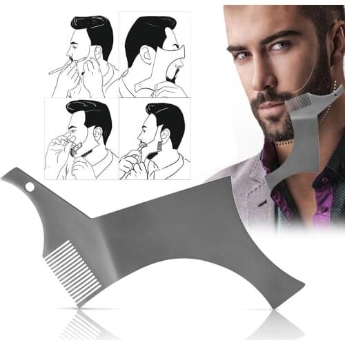 Beard Shaping Template Beard Comb Beard Shaping Styling Template Comb Stainless Steel Beards Combs For Hair Beard Trim Templates