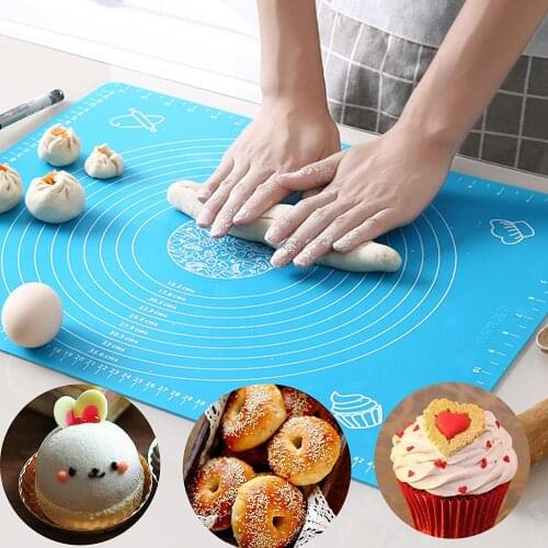 Silicone Baking Mat Sheet Non-stick Kneading Dough Cookie Making Pastry Boards With Scale Silicone Baking Pad Kitchen Tools