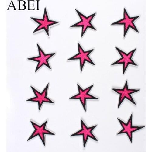 10pcs DIY Iron On Star Patches Cartoon Stickers Sew On Jeans Bags Shoes Coats Pants Dress Shirts Appliques Garments Badge