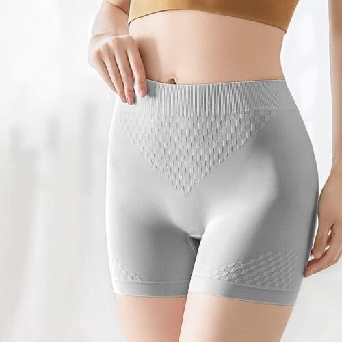 Wasteheart New Women Gray Skin Black Cotton Seamless High Waist Safety Short Pants Sexy Underpants Breathable Quick Dry