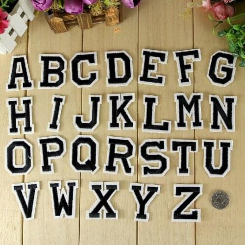 A-Z Alphabet Letter Mixed Patches Embroidered For Clothing Badges Paste For Clothes Bag Pants Sewing