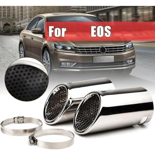 Rear Exhaust Tail Pipe Stainless Steel Dual Muffler Pipes for EOS 06-14 Passat B6 05-10 CC 08-12 Estate 05-10