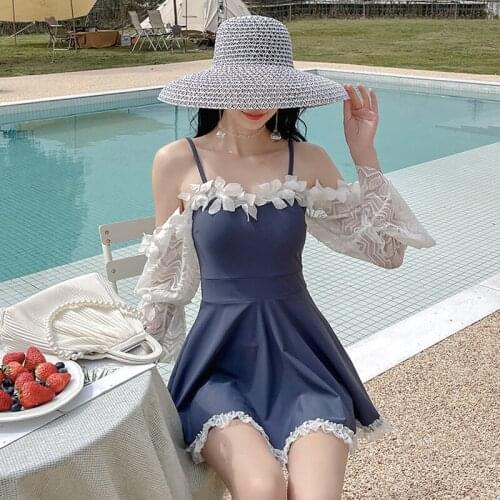 Women 1 Piece Swimsuit Swim Suit One Bathing Lovely Japanese Girl 2021 New Skirt Hot Female Print Polyester Sierra Surfer High