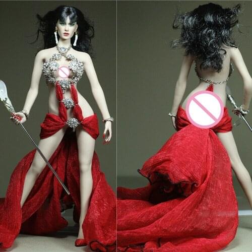 1/6 Red Dress Cane Fit 12" Female Action Figure Dolls Sexy Women Clothes