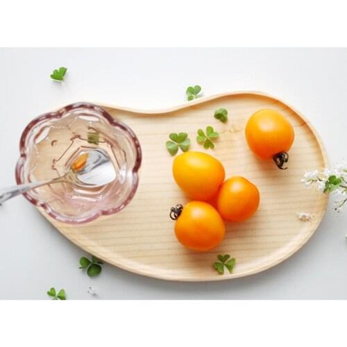 1PC Wooden Plate Pan Dishes Snack Serving Trays Salad Bowl Platter Home Dinner Food Holder Lumbar Elliptical Split Tray LC 007