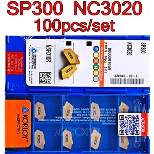 100pcs/set SP300 NC3020 3.0mm Machining steel KORLOY CNC carbide insert Free shipping