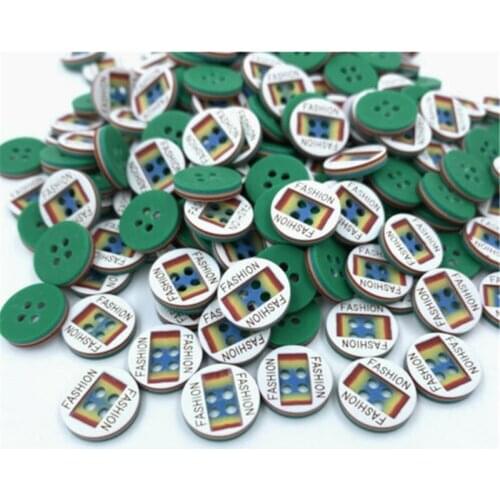 DIY 100PCS Round 4-hole Green bottom FASHION Resin button sewing Buttons Scrapbooking 12mm