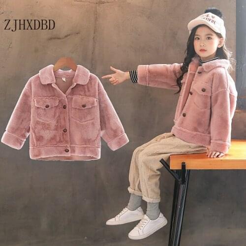 110-160 Baby Girl Jacket Kids Tops Toddler Girl Winter Clothes Wool Children Jackets for Boys Outerwear Cotton Thick Girls Coats