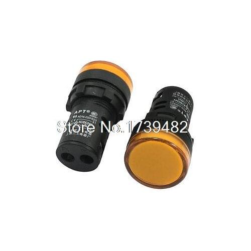 2Pcs AC DC 24V Yellow LED Cylindrical Buzzer Alarm Signal Pilot Lamp Light
