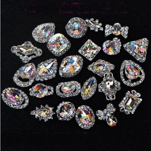30pcs/lot new design nail art diamond stone k9 crystal charming 3D nail art design alloy rhinestone diy Free shippment