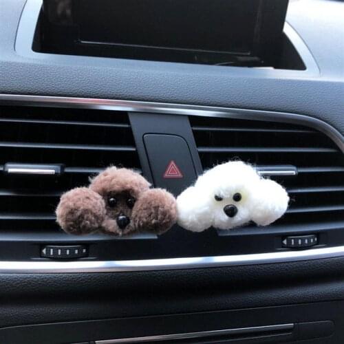 Car Perfume Clip Teddy Dog Shape Soft Polyester Cotton Auto Air Outlet Freshener Perfume Clip Car Fashion Interior Accessories