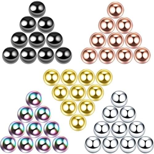 10 Pieces Mix Colors Stainless Steel Replacement Balls Bead Lip Eyebrow Tongue Ear Tragus Belly Body Piercing Jewelry 14g/16g