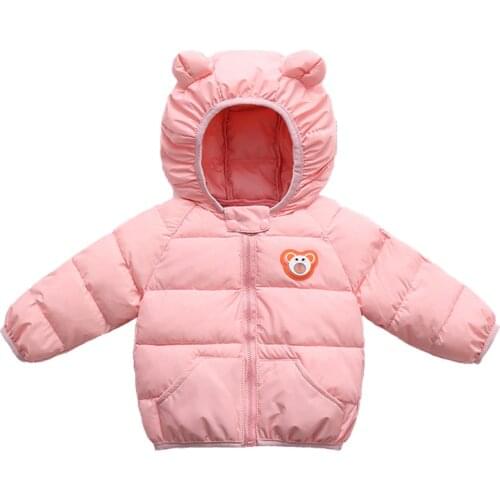 Childrens Coats Down Cotton Jacket 2021 New Hoodies Cute Baby Cartoon Bear Warm Waterproof Outerwear for Boys Girls Jacket 0-5y
