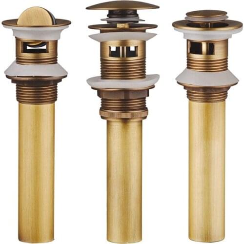 Bathroom Basin Drain Filter Rose Gold Brass Sink Pop-up Drain With Overflow Hole Bathroom Accessories kitchen faucet