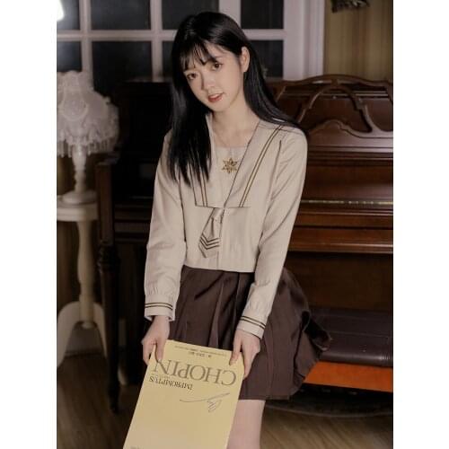 JK Uniform Skirt Thick Sweet Sailor Suit japanese school uniform school girl skirt womens clothing college sailor shirt