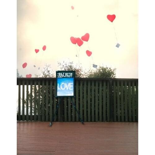 5x7ft Red Heart Letter Love Fence Photography Backdrops Photo Props Studio Background