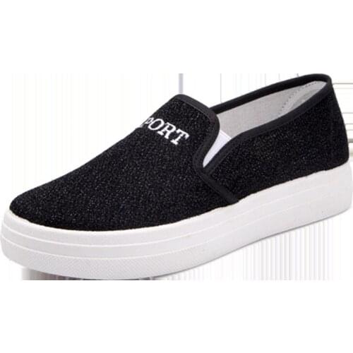 Womens Casual Sneakers Autumn Slip-on Flat Shoes Women Loafers Walking Shoes Female Outdoor Canvas Flats Women Vulcanized Shoes