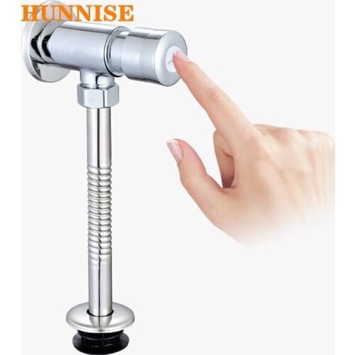 Delay Urinal Valves of Zinc Alloy Bathroom Flushing Valve Inwall Mounted Bathroom Urinal Valve Hand Press Urinal Valves