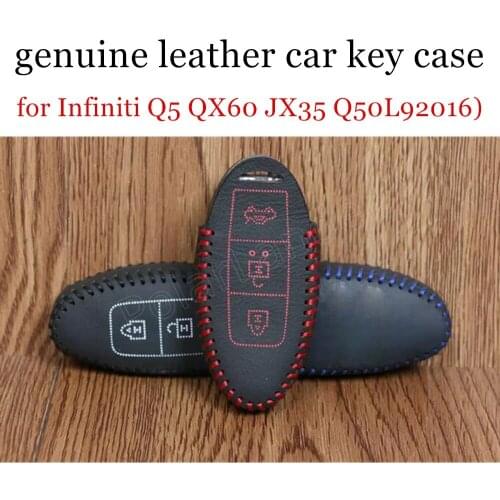 Only Red discount price hand sewing leather car key case cover fit for Infiniti Q5 QX60 JX35 Q50L92016) Q50(2014) QX6 QX70(2015)