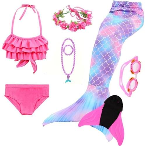 Mermaid Tails for Swimming Girl Swimmable Mermaid Tails Swim Suits Bikini Cosplay Costumes Kids Bikini for Girls Halloween Purim