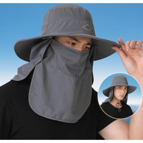 Summer Outdoor Riding Anti-UV Sun Hat Beach Sunscreen Neck Face Wide Brim Hat for Outdoor Fishing Hiking Equipment