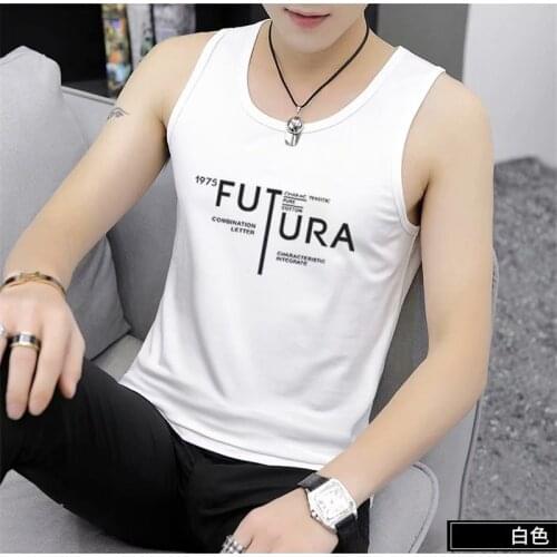 Summer Mens Tank Tops Cotton Clothing Fashion Letter Pattern Sleeveless Shirt Black Leisure Fitness workout Loose Men Tank Top