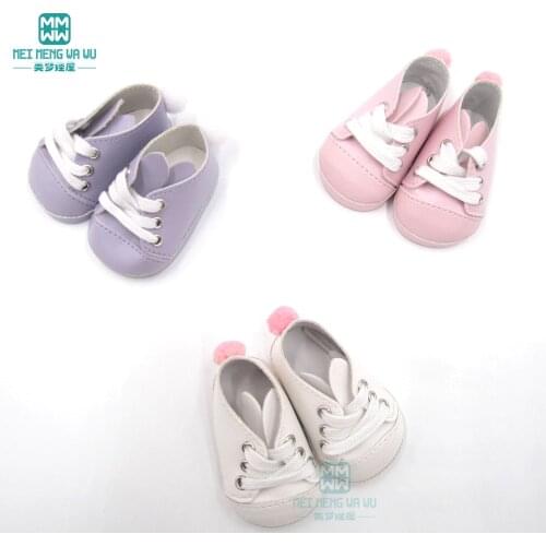 Mini doll neakers Shoes Rabbit ear flats baby Shoes for American doll and new born dolls Accessories