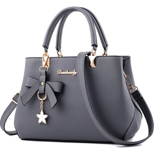 2021 New Elegant Luxury Leather Totes Top-handle Crossbody Shoulder Women Bags Plum Bow Sweet Messenger Simple Style Hand Bags