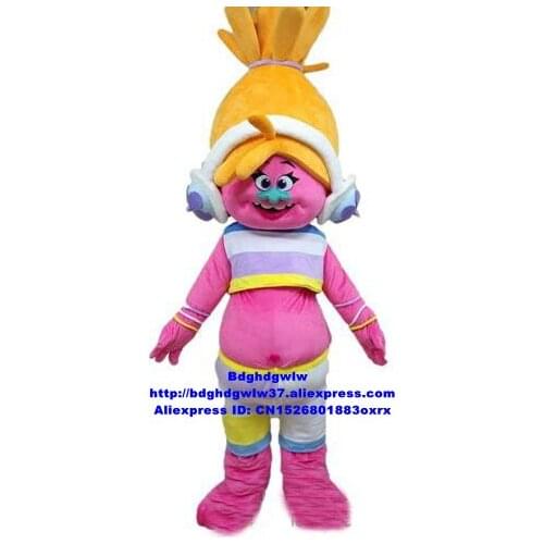New Trolls Dj Suki Mascot Costume Adult Cartoon Character Outfit Suit Holiday Party Open A Business zx367 Free Shipping