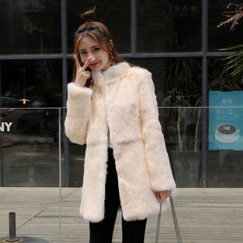 2019 new womens natural real fur coat outerwear coats plus size 5xl 6xl