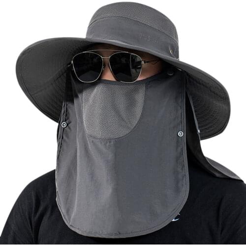 2021 News Fisher Face Neck Sun Hat Men And Women Summer Adjustable Anti-Ultraviolet Fishing Bucket Hat