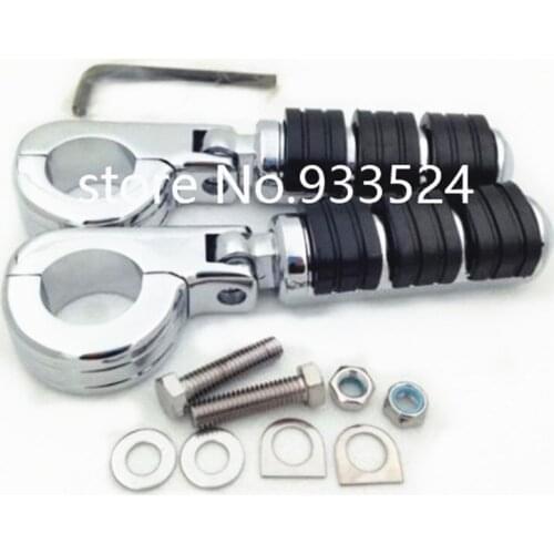 Pair Motorcycle 1 1/2" Clamps Footpegs For Honda GoldWing GL1800 GL1500 VT1100 VTX1300 Yamaha XV1600 XV1700 Suzuki VL1500 VL800