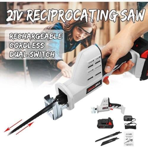 21V Li-Ion 1500mAh Cordless Reciprocating Saw Kit Portable Charging Electric Saw Blades Wood Metal Chain Saws Cutting Power Tool
